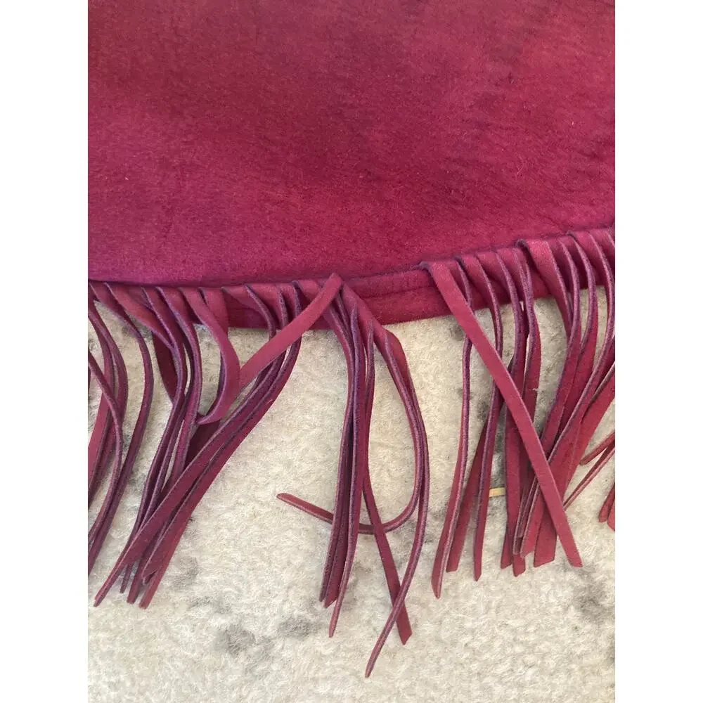 Vintage Burgundy suede cropped jacket ladies medium - Picture 16 of 16